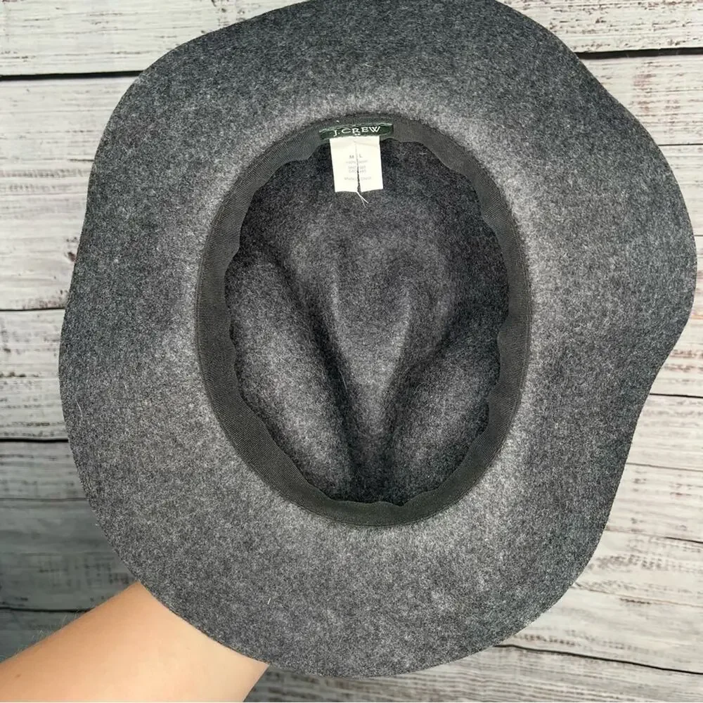J Crew‎ 100% Wool Gray Hat Fedora Medium/Large